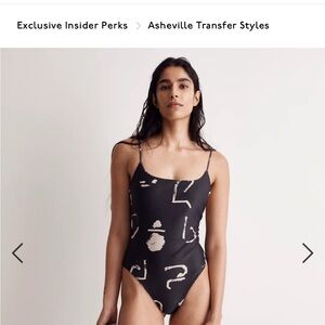Madewell x Caroline Z Hurley Spaghetti Strap 1-Piece Swimsuit in Abstract Alpha